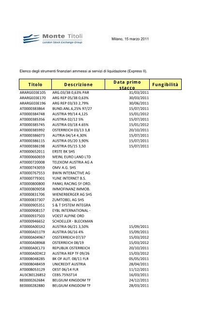 Elenchi strumenti finanziari 15 marzo 11.xsl - Monte Titoli