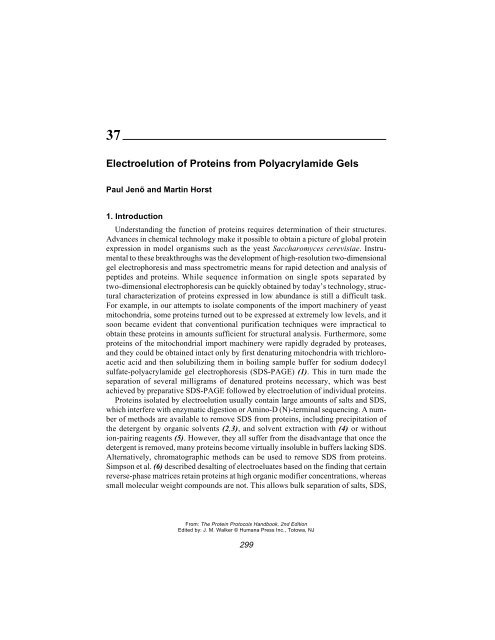 Protein Protocols Protein Protocols