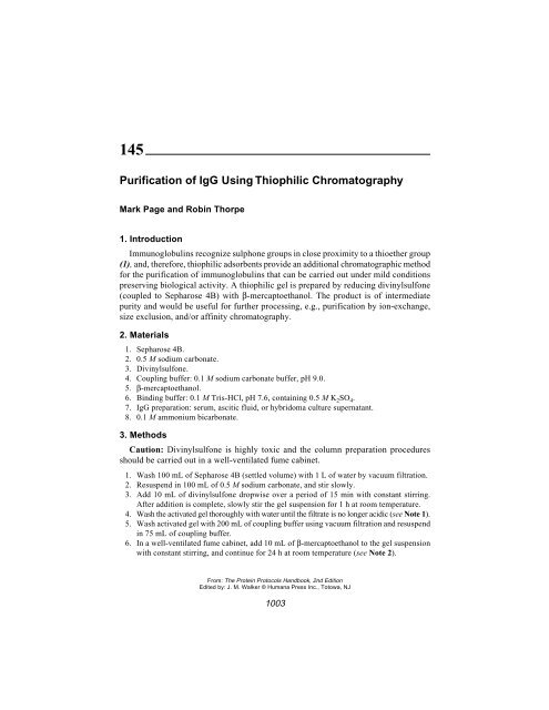 Protein Protocols Protein Protocols