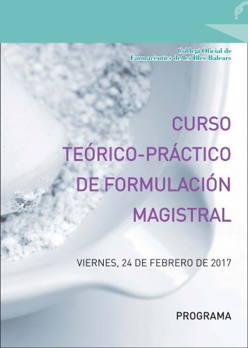 CURSO TEÓRICO-PRÁCTICO DE FORMULACIÓN MAGISTRAL