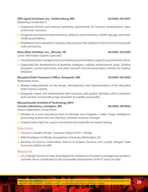 IGS Proposal Industrial Bank Volume 2: Corporate Experience