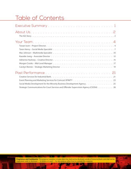 IGS Proposal Industrial Bank Volume 2: Corporate Experience