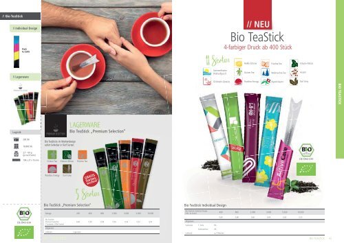 Werbemittel-Getränke, Bio Tea Sticks, Kosmetik und Hygieneprodukte individuell für Ihr Kommunikation