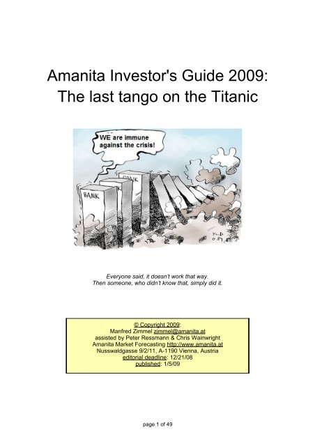 Amanita Investor's Guide 2009 - Amanita Market Forecasting