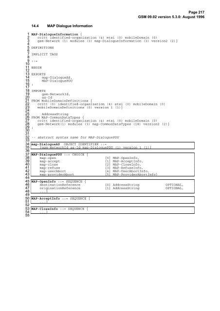 GSM 09.02 - Version 5.3.0 - Digital cellular telecommunications - ETSI