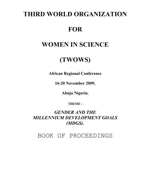 third world organization for women in science (twows) - owsdwafrica