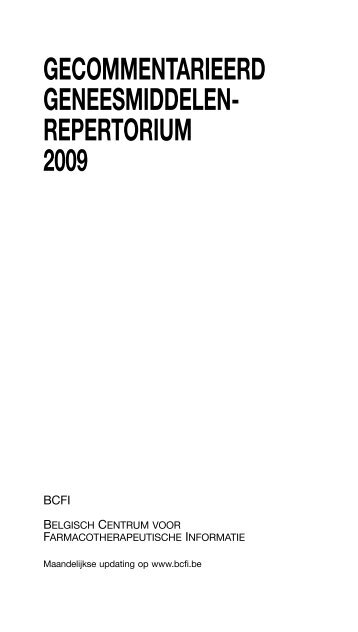 GECOMMENTARIEERD GENEESMIDDELEN- REPERTORIUM 2009