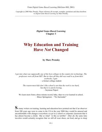Why Education And Training Have Not Changed - Marc Prensky