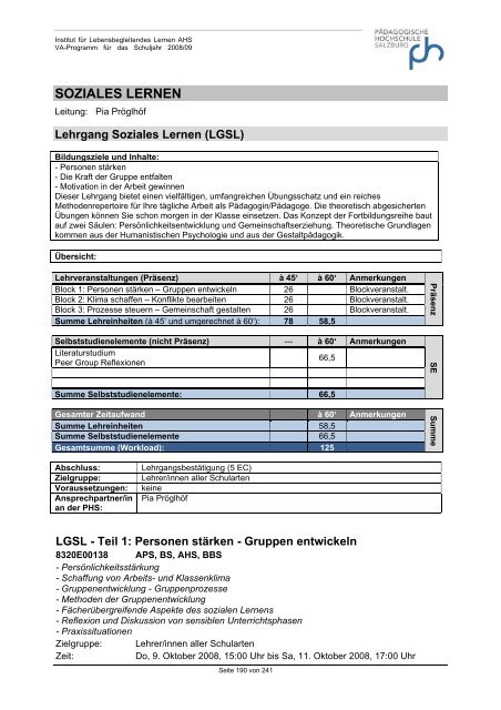 Schuljahr 2008/09 - Schulen - Salzburg.at