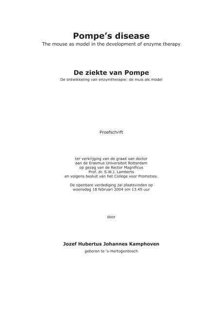 Pompe's disease - RePub - Erasmus Universiteit Rotterdam