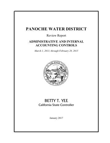 PANOCHE WATER DISTRICT BETTY T YEE