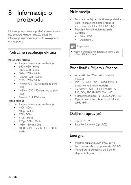 Philips TV LCD - Mode d&rsquo;emploi - SRP