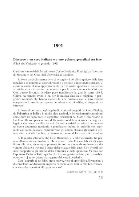 arte e beni culturali negli insegnamenti di giovanni paolo ii