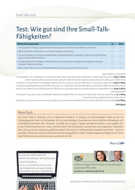 Small-Talk im Berufsleben