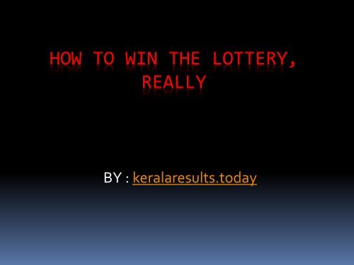 How to Win the Lottery, Really