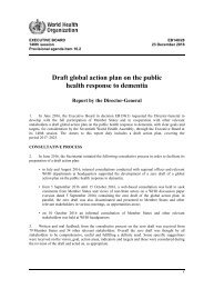 Draft global action plan on the public health response to dementia