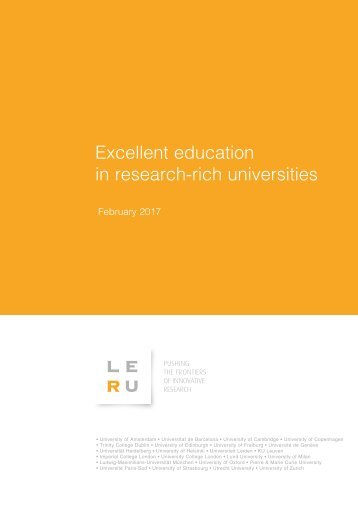 Excellent education in research-rich universities