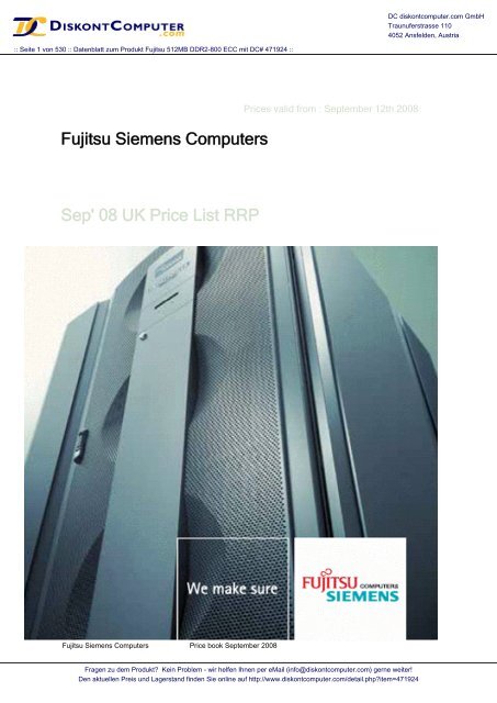 Fujitsu Siemens Computers Sep' 08 UK Price List ... - Diskontcomputer