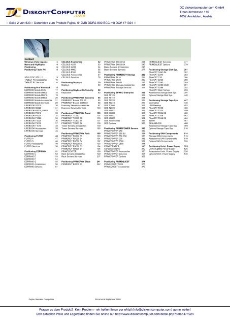 Fujitsu Siemens Computers Sep' 08 UK Price List ... - Diskontcomputer