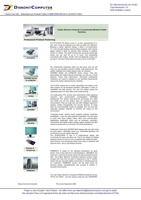 Fujitsu Siemens Computers Sep' 08 UK Price List ... - Diskontcomputer