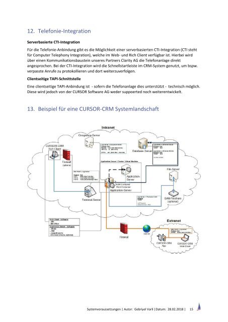 Systemvoraussetzungen Version 2018.1