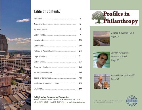 Lehigh Valley Community Foundation 2015-16 Annual Philanthropic Report