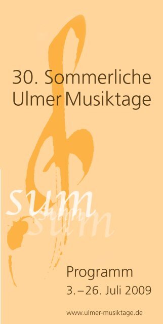 sum Sommerliche Ulmer Musiktage 2009