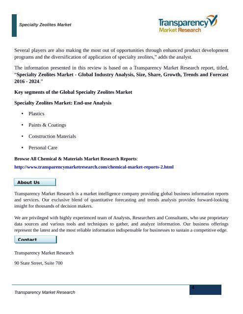 Specialty Zeolites Market Size, Share | Industry Trends Analysis Report, 2024