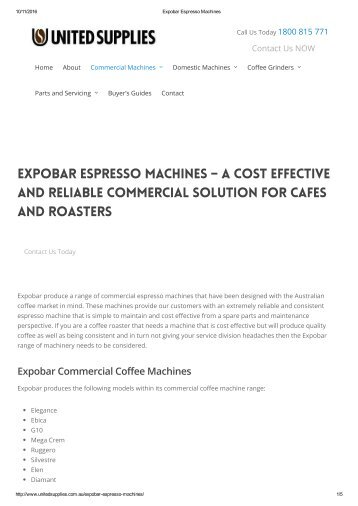 Expobar Espresso Machines