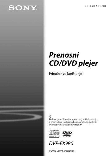 Sony DVP-FX980 - DVP-FX980 Istruzioni per l'uso Bosniaco