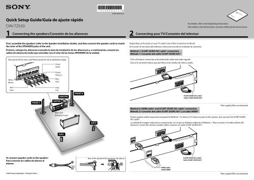 Sony DAV-TZ630 - DAV-TZ630 Guida di configurazione rapid Spagnolo