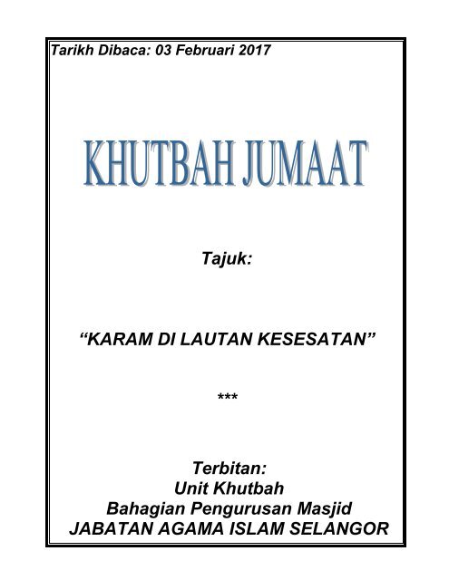 khutbah selangor