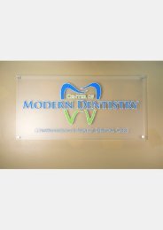 Signage of Center of Modern Dentistry on the front wall of our dental clinic in Rancho Cucamonga CA