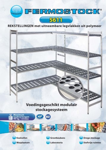 5611 REKSTELLINGEN met uitneembare legvlakken uit polymeer ...