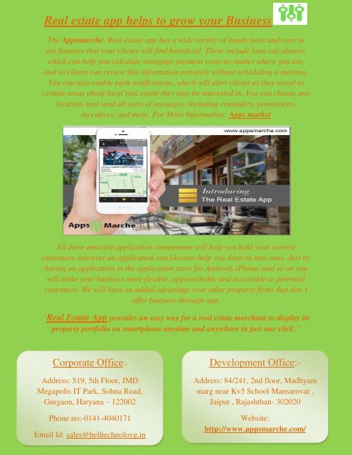 Real estate app helps to grow your Business