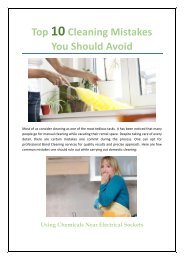 Top 10 Cleaning Mistakes You Should Avoid