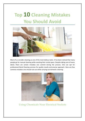 Top 10 Cleaning Mistakes You Should Avoid