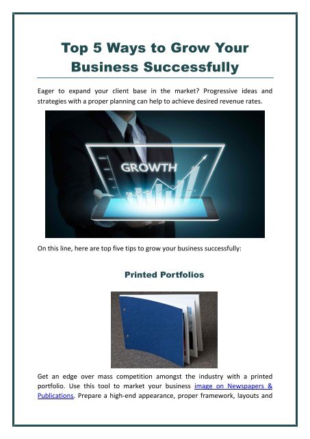 Top 5 Ways to Grow Your Business Successfully