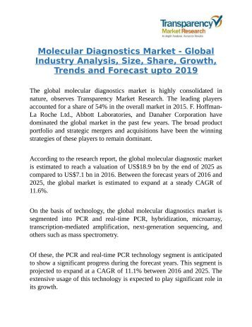 TMR Molecular Diagnostics Market