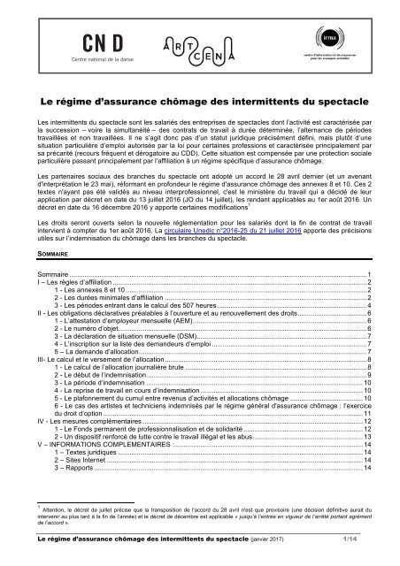 Le régime d'assurance chômage des intermittents du spectacle