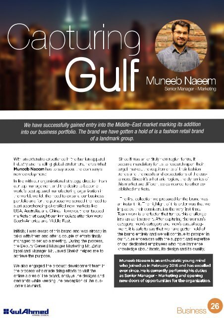 Corporate Newsletter 2017 - Gul Ahmed Apparel Division