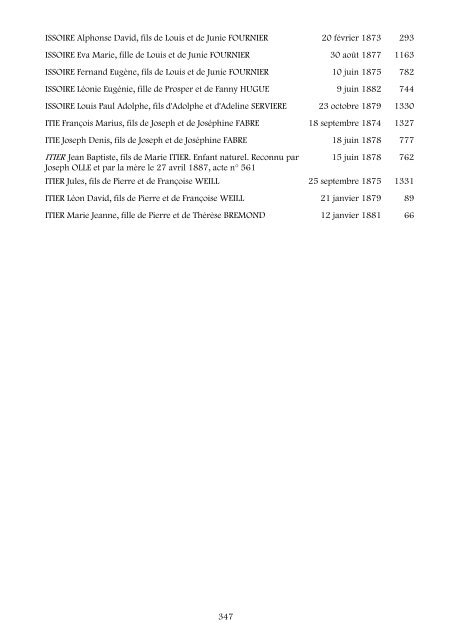 table des naissances 1873-1882 - Nîmes