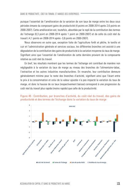 Accumulation du capital et gains de productivite au Maroc