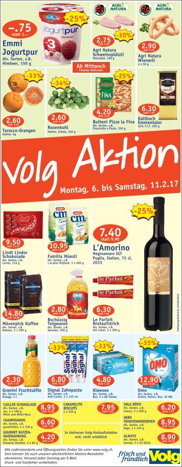 Volg Aktion vom Montag 06.02.2017 bis Samstag 11.02.2017