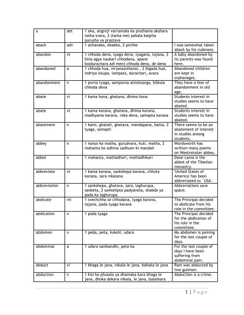 english to hindi dictionary - 1 Page photo