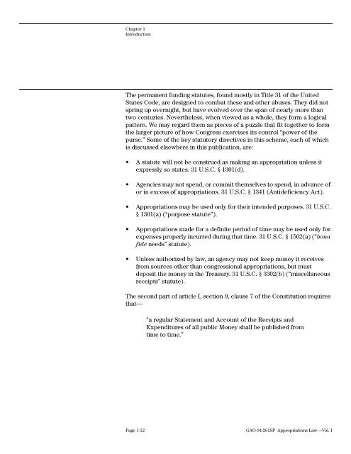 Principles of Federal Appropriations Law - US Government ...