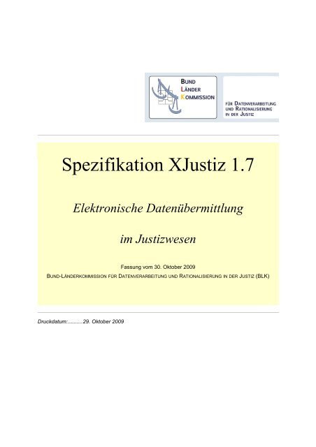 Elektronische Datenübermittlung im Justizwesen - XJustiz