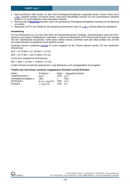 CASSY Lab 2 - Institut für Experimentelle Kernphysik