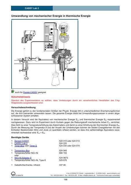 CASSY Lab 2 - Institut für Experimentelle Kernphysik