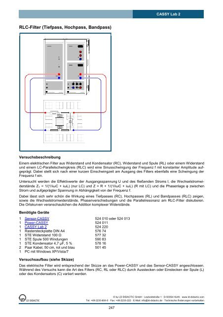 CASSY Lab 2 - Institut für Experimentelle Kernphysik